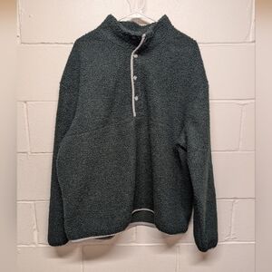 Old Navy Mens Boucle Sherpa Quarter Snap Pullover Sweater Green XL